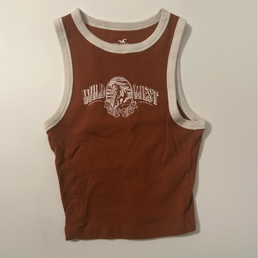 Hollister rust brown tank crop top XS